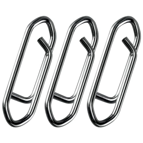Alwonder 50-Pack Fishing Power Speed Clips, High Strength Stainless Steel Speed Clip for Fishing Lure Quick Change, Freshwater Saltwater Crankbait Popper Lures Quick Snap Connector Tackle - size: M-75LB-0.78IN