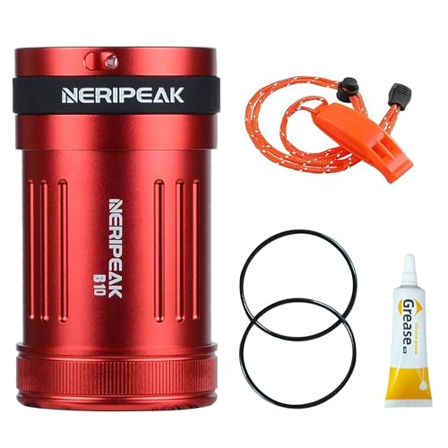 Waterproof Car Key FOB Container, Case, Aluminum Dry Box Holder for Scuba Diving and Watersports Credit Card, Pills, EDC, Kayak Raft Fish Camp Rated to 429ft - color: Red