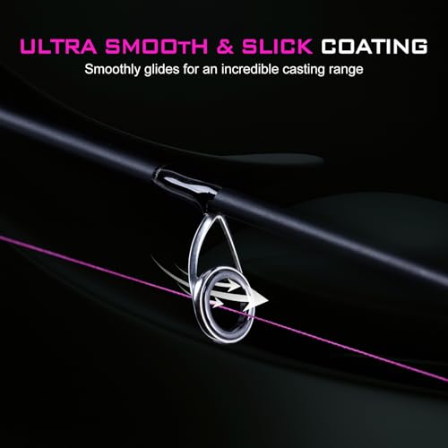 Goture Braided Fishing Line, 8-Strand and 4-Strand Ultra-Smooth UHMWPE Fiber, High Sensitivity Zero Stretch Abrasion Resistant Braid for Saltwater and Freshwater Fishing - color: C2:X 4 Colorful Powder Pink, size: 8LB(300yds)