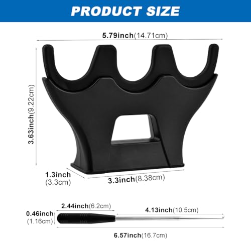 Magnetic Fishing Rod Holder for Car, Portable Fish Rod Rack with 3 Slots, Outdoor Fishing Rods Storage Rack, Magnet Vehicle Fly Pole Holder with Hook Remover Tool