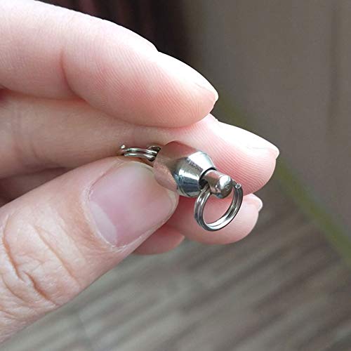 25/50pcs Ball Bearing Swivel Fishing Stainless Split Ring Fish Hooks Connectors for Saltwater 7LB-132LB - size: 0#-0.59"/7LB- 50 PCS