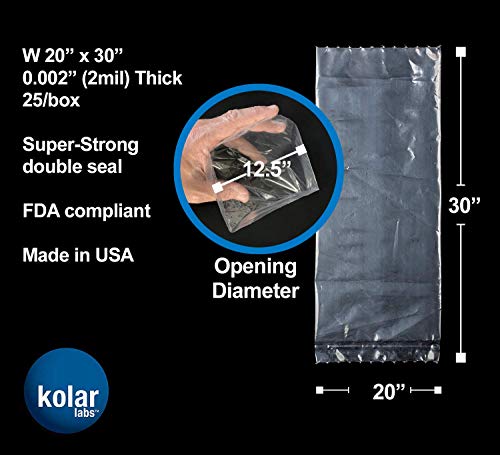 RESILIA Plastic, Leak-Proof Shipping Bags for Live Fish - 20" x 30" 2 Mil, 0.002 Inch, Double Bottom Seal, for Freshwater & Saltwater Fish, Case of 25 - size: 25 count