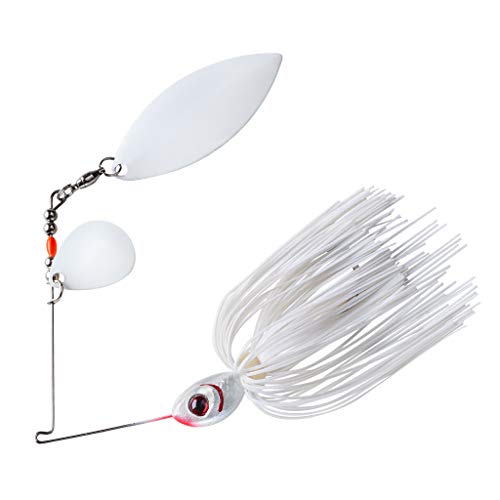 Booyah Glow Blade Spinner-Bait Bass Fishing Lure - color: Snow White, style: Tandem (1/2 Oz)