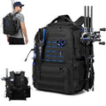Fishing Tackle Backpack with 2 Rod Holders, Multi-Pocket Tactical Bag with Bottle Holder, 50L Extra Large Fishing Bag for Fishing Gear and Equipment, Black - color: Black