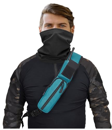 Tactical Sling Crossbody Bag Holster Shoulder Backpack 15L Water Bottle Holder Radio Pouch 6 Elastic Slots for Men Women Hiking Hunting Shooting - color: Light Blue