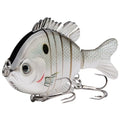 BASSDASH SwimPanfish Multi Jointed Panfish Bluegill Swimbaits Hard Topwater Bass Lures Fishing Lure Crank Saltwater 3.5in/0.85oz - color: White Shad