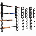 Ahomiwow Ceiling Fishing Rod Holder Pole Vertically Horizontally Rack Overhead Storage Hooks Hanger Keeper Metal Organizer Display Wall Mounted Stores Holds up to 16 Rods Racks for Garage Basement