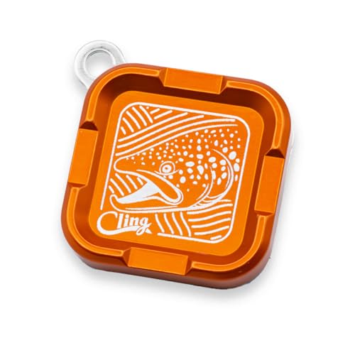 Cling Fishing Products Mag Grab® Mini – Compact Magnetic Fly Holder/Fly Patch & Organizer for Fly Fishing Vest, hat, Waders and Fishing Packs (Brown Town, Orange) - color: Orange, style: Brown Town
