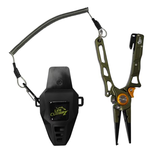 Line Cutterz Elite Saltwater Fishing Pliers, Patented Ceramic Braid and Line Cutter, Hook Remover, Sheath and Lanyard (Split Ring Tip) - size: Split Ring Tip