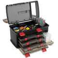 Goplus Large Tackle Box, Portable Fishing Storage w/ 3 Customizable Boxes & Side Storage, Double-layer Top Compartment, Premium Box for Tackle & Tool Organization