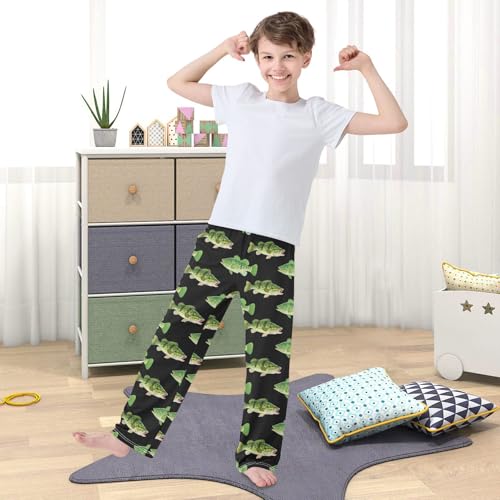 Pajama Pants Long Sleep Pant Elastic Waist Pajama Bottoms with Pockets - color: Color17, size: 11-12 Years