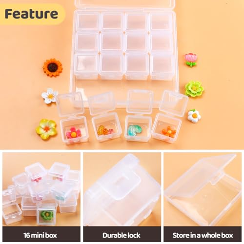 Eppingwin 16 Grids Bead Organizer, Craft Organizers and Storage, Acrylic Organizers, Plastic Bead Organizer Box for Crafts Organizing Storing - color: 16 grids(1 P)
