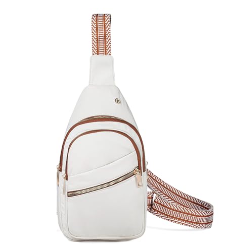 EVANCARY Small Sling Bag Crossbody Bags for Women Men, Sling Backpack Chest Daypack Cross Body Bag for Travel Outdoor - color: Z Beige Brown
