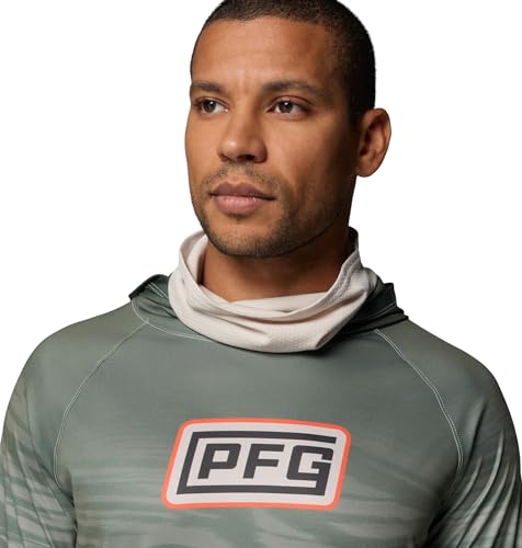 Columbia Men's Pfg Super Terminal Tackle Vent Hoodie - color: Dark Stone Currents Fade, size: Large
