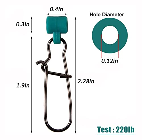 Fishing Sinker Slide Fishing Line Sinker Slider Heavy Duty Fishing Snap Clips Sliding Swivels Sinker Weights Connector Saltwater Surf Fishing Rigs Catfish Bottom Rig Fish Finder Rig - style: 20pcs Green Slide