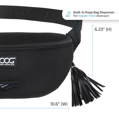 DOOG Neosport Dog Walking Fanny Pack - Waterproof Treat Pouch & Waste Bag Holder - Hands-Free Belt Bag for Training, Hiking & Outdoor Adventures - Black - color: Black