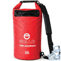 Enthusiast Gear Floating Cooler Bag Roll Top Insulated Dry Backpack – Leak Proof, Collapsible, Waterproof Cooler with Padded Shoulder Strap - Perfect for Kayaking Fishing Beach Hiking -15L - color: Red