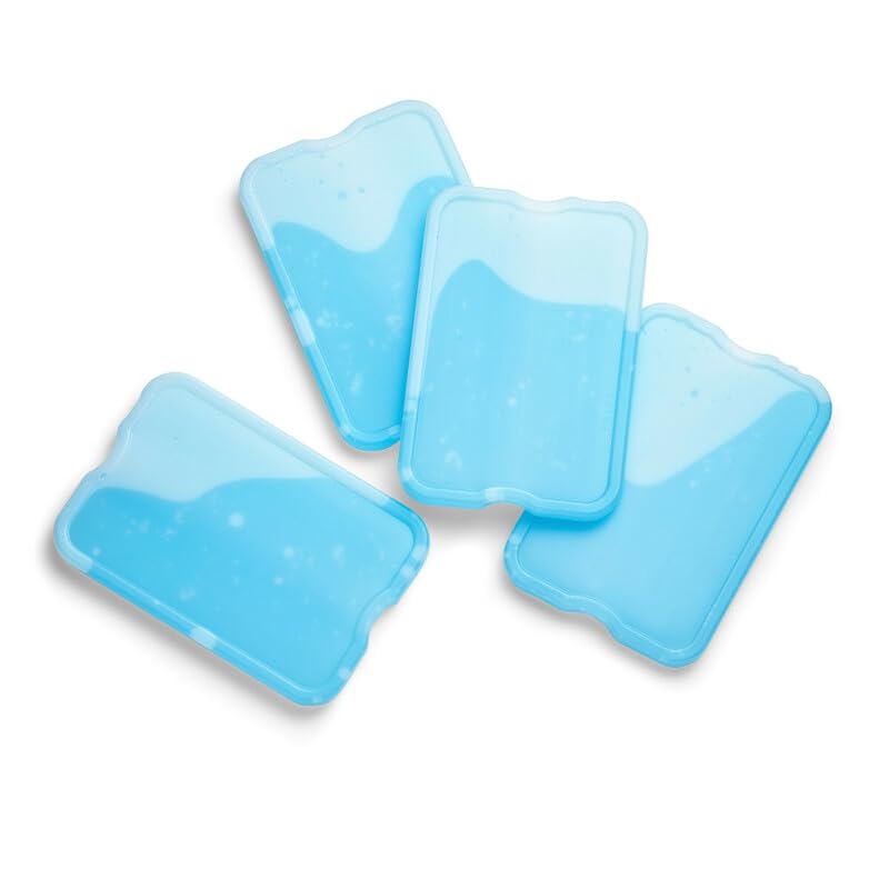 Cool Coolers by Fit & Fresh 4 Pack XL Slim Ice Packs, Quick Freeze Space Saving Reusable Ice Packs for Lunch Boxes or Coolers - color: Blue (8 Pack)