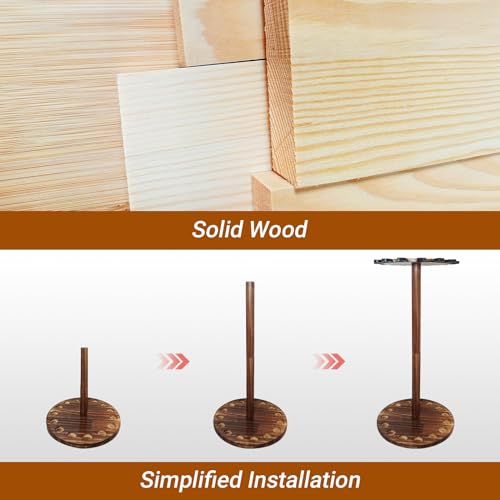 SMMYMGF Fishing Pole Holders for Garage, Wood Rod Holder Rack for 15 Rods | wood freestanding floor stand, with soft clips holds up to 15 rods, space-saving garage & home rod organizer, fishing gift - color: store 15 fishing rods or combos