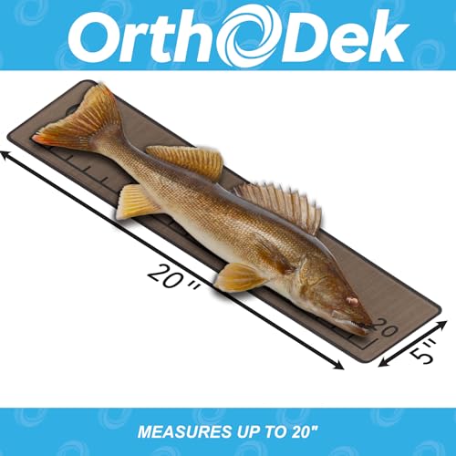 20" EVA Foam Fish Ruler with Peel & Stick Backing for Boats, Kayaks, Coolers, or Personal watercraft, Easy to Read 6mm Thick, Milled Fish Measuring Board (Teak) - color: Teak