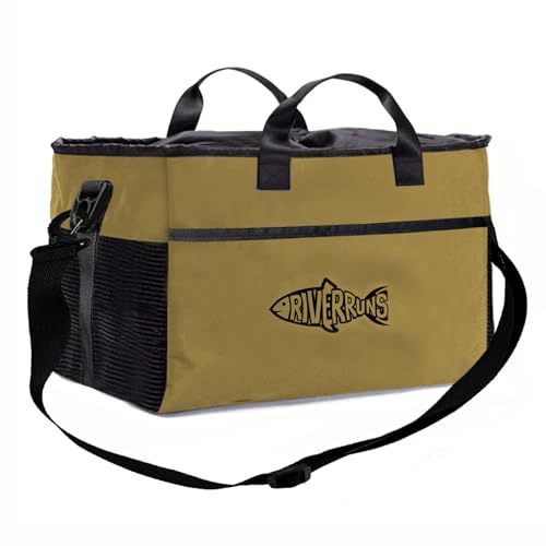 Riverruns Fishing Hunting Wader Bag with Vented Mesh, Waders Boots Bag, Fly Fish Storage Bag for Fishing, Hiking, Camping - color: Khaki, size: X-Large 108 L