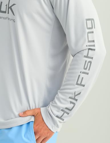 HUK Men's Pursuit Vented Long Sleeve Fishing Shirt (+30 UPF) - color: Harbor Mist, size: Small
