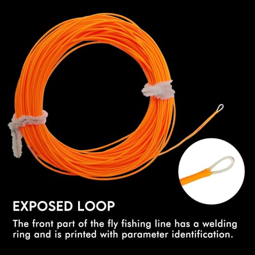 Riverruns Fly Fishing Floating Line with Welded Loop Weight Forward Fly Lines 85FT WF3 4 5 6 7 8F - color: Single Orange, size: WF5F