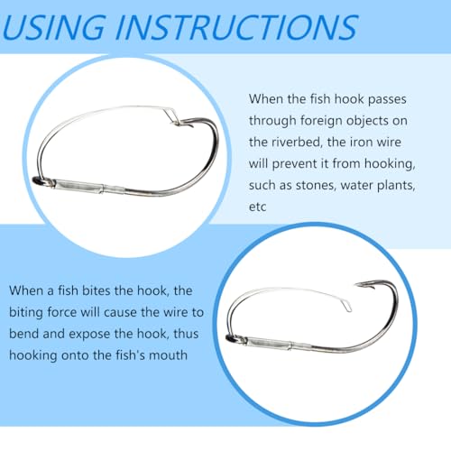 Weedless Wacky Rig Hooks, High Carbon Steel Bass Hooks Available in 3 Sizes, Weedless Hooks for Bass Fishing, Precision Wacky Worm Hooks for Neko Rig Soft Baits - size: 3/0
