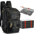 Fishing Tackle Backpack with Rod Holders and 4 Tackle Boxes Large Storage Fishing Bags Water Resistant Tackle Bag for Camping Hiking Travel Gear and Equipment(Camouflage,Shoulder Bag) - color: Camouflage