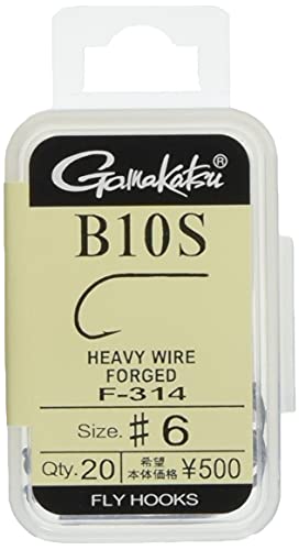 Gamakatsu F314 12882 Fly Hook, B10S, NS Black, Various - style: No. 6