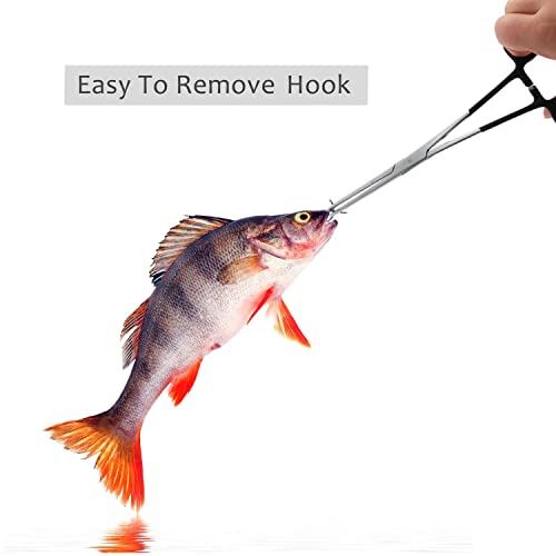 Straight Fishing Forceps Stainless Steel Unhooking Hook Removing Pliers - color: 8" Curved