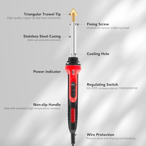 Plastic Welding Kit 110V/100W Plastic Welder for Automotive Bumper Repair,Plastic Weld Kit with 40 Weld Rods,2 Tips etc,Fast Heating Plastic Repair Kit Fit DIY,Kayak Tank Canoe Dashboard Repair