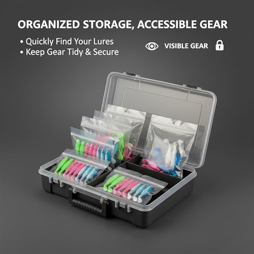 100 Pack Soft Plastic Baits Bags 7.5"x5.5" | Heavy-Duty Clear Lock Zipper Lure Packaging Bags - Leakproof Double-Sealed Zipper Storage for Soft Plastic Lures & Fishing Gear | Multiple Sizes - size: 7.5" x 5.5"