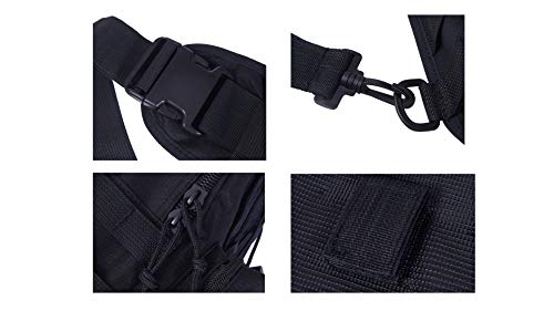 FAMI Outdoor Tactical Bag Backpack, Military Sport Bag Pack Sling Shoulder Backpack Tactical Satchel for Every Day Carry (Black) - color: Black