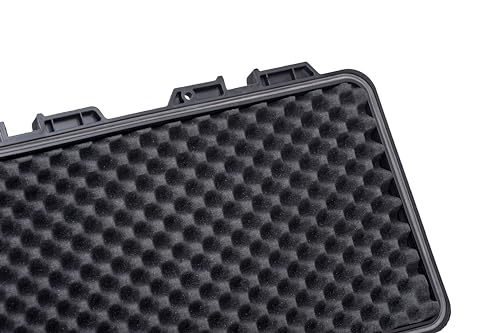 MEIJIA Portable Waterproof All Weather Hard Rifle Case,Soft Handle Grip,Customizable Fit Foam Inserted,without wheels,Black - size: 53INCH