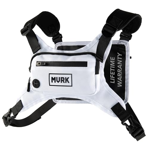 MVRK Water Resistant Running Vest Chest Pack, Phone Holder for Running, Lightweight Training Pack with Reflective Detail - color: White