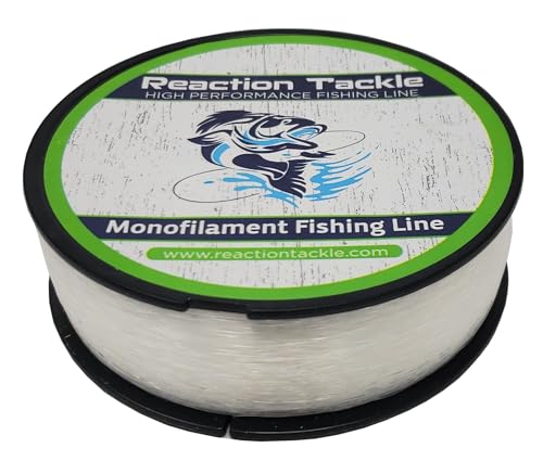 Reaction Tackle Monofilament Fishing Line - Premium Nylon Mono Line, Strong & Abrasion-Resistant, Low Memory for Smooth Long Casts - Freshwater & Saltwater - color: Clear, size: 12lb (1400 Yards)