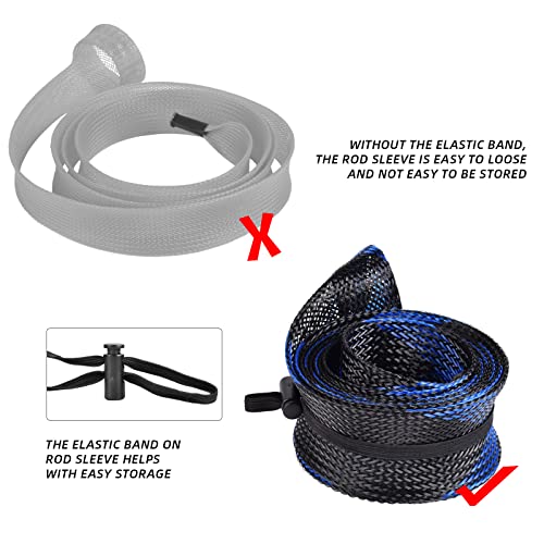 SF Fishing Rod Sock Fishing Rod Sleeve Rod Cover Braided Mesh Rod Protector Pole Gloves Fishing Tools for Spinning Fishing Rod,Casting Rod,Musky Rod, Ice Rod, Fly Rod, Spey Rod - color: 6pcs-fit Spinning Rod-six Colors, size: Fit Spinning Rod 6-1/2 FT to