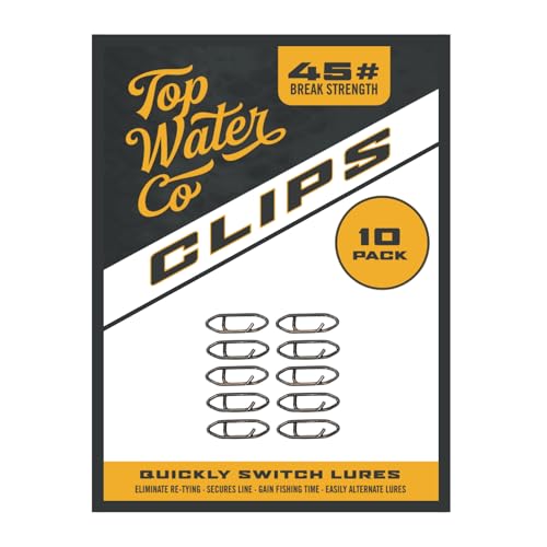 Top Water Co. Fishing Speed Clips - Durable Stainless Steel, Fast Lure Connector (Multiple Sizes) - size: Small 45lb
