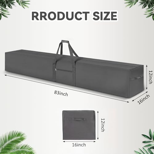 1 Pack 83 x 16 x 12 Inch, 260 L Extra Large Duffle Bag Camping Tent Storage Bag Heavy Duty Waterproof Sport Outdoor Equipment Carrying Case for Pole Travel Canopy Hammock Tripod(Gray) - color: Gray, size: 83 x 16 x 12 Inch, 260 L