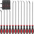 Keze 12 Pcs Pick and Hook Tool Set Includes Long & Mini Precision Pick Tool Kit for Car Auto Oil Seal/O-Ring Seal Gasket Pick Hooks Puller Remove - color: Black-12 Hook and Pick Set
