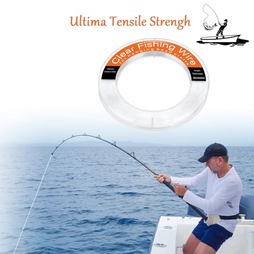 Clear Fishing Line Wire 755 ft, Invisible Monofilament Fishing Line Wire, Nylon String for Hanging Balloons Garland Crafts Picture Decorations, Clear String Threads Cords WUINOID - style: 0.45mm/755ft