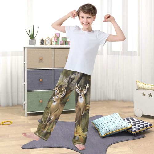 Pajama Pants Long Sleep Pant Elastic Waist Pajama Bottoms with Pockets - color: Color16, size: 9-10 Years