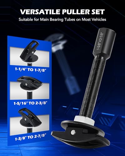 Orion Motor Tech Rear Axle Bearing Puller Tool Set, Rear Axle Bearing Remover Set, Rear Axle Bearing Removal Tool Kit with 3 Sizes 1-1/4 to 1-7/8, 1-5/16 to 2-3/8, & 1-3/8 to 2-7/8 - style: Puller Adapter Set