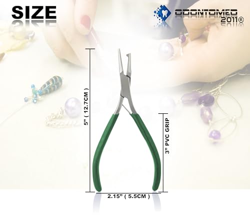 Split Ring Pliers for Jewelry Making, Jump Ring Opening Pliers for Opening Split Ring or Key Chain, Opener Tools for Jewelry Beading Repair Making Supplies PVC Green Color Grip