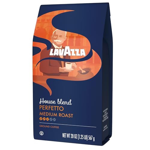 Lavazza Perfetto Ground Coffee Blend, Dark Roast, 20 Ounce, Value Pack, Caramel flavor with Dark and Velvety Texture, 100% Arabica - size: 20 Ounce (Pack of 1)