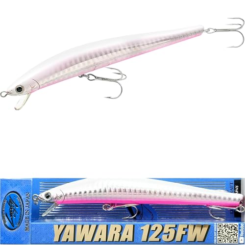 Lucky Craft FlashMinnow 125 YAWARA Saltwater Fishing Lure, Jerkbait for Halibut and Sea Bass, Long Casting Fishing Gear, Slow Sinking 5in 0.7oz, Tackle Box and Fish Accessories - color: 7684 Zebra Cherry Berry, size: 125FW, style: No Scales