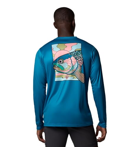 Columbia Men's Terminal Tackle PFG Fish Shine Long Sleeve - color: Blue Echo/Pfg Trout Shine, size: X-Large