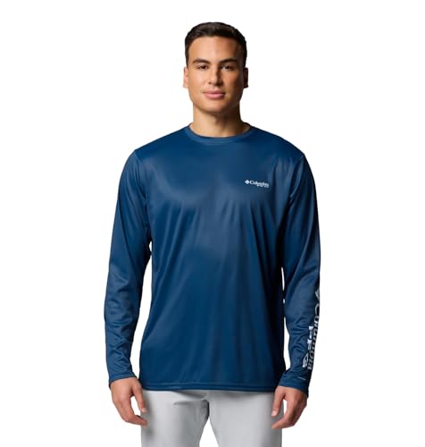 Columbia Men's Terminal Tackle PFG Fish Shine Long Sleeve - color: Coll Navy/Pfg Tarpon Shine, size: X-Small