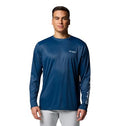Columbia Men's Terminal Tackle PFG Fish Shine Long Sleeve - color: Coll Navy/Pfg Tarpon Shine, size: X-Small